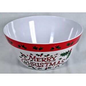 Merry Christmas Large 10" Melamine Serving Mixing Bowl